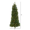4ft. Flat Back Wall Hanging Artificial Christmas Tree with 50 Clear LED Lights – Elegant Space-Saving Holiday X-Mas Accent - 2 of 4