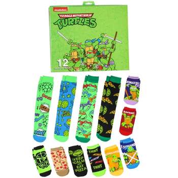 Teenage Mutant Ninja Turtles 12 Days of Socks Ankle and Crew Character Socks Multicoloured
