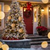 SEVOBAL Tree Ornaments 6PCS Set 3.9" Glass Christmas Ball Ornaments Shimmering Hanging Decorations for Holiday Tree Xmas Decor, Gold, 3.9"*3.9"*3.9" - 3 of 4