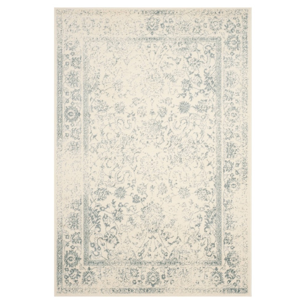 Ivory/Slate Medallion Loomed Area Rug 5'1inx7'6in - Safavieh
