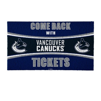 Evergreen Come Back with Tickets Vancouver Canucks 28" x 16" Woven PVC Indoor Outdoor Doormat