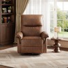 Swivel Rocking Nursery Recliner Chair - Deep Seat Rocker Glider, PU Leather Sofa, High Backrest, for Nursery Living Room Bedroom, Home Movie Theater - 2 of 4
