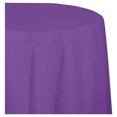 Amethyst Purple Round Plastic Tablecloth