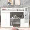 Twin Size Loft Bed With Desk Wardrobe 3 Drawers Open Cabinet Storage Staircase, No Box Spring Needed, Space-Saving For Kids Girls Boys Teens - 4 of 4