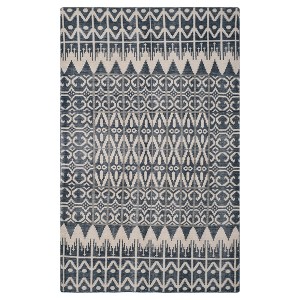 Charcoal Abstract Loomed Area Rug - (4