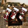 Classic 19 inch Red Plaid Stockings Set of 3 Red Tartan Decor Applique Fireplace Santa Snowman Decorations - 2 of 4