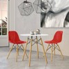 LeisureMod Dover 3-Piece Dining Set with Round White MDF Top Bistro Table and 2 Plastic Chairs - 2 of 4