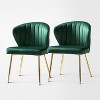 Isaac Velvet Dining Chair Set of 2 living Room Accent Chair with Tufted Back Side Chair| Karat Home - 2 of 4