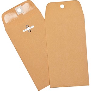 Business Source Hvy-duty Clasp Envelopes 3-3/8"x6" 100/BX Brown Kraft 36669 - 1 of 1