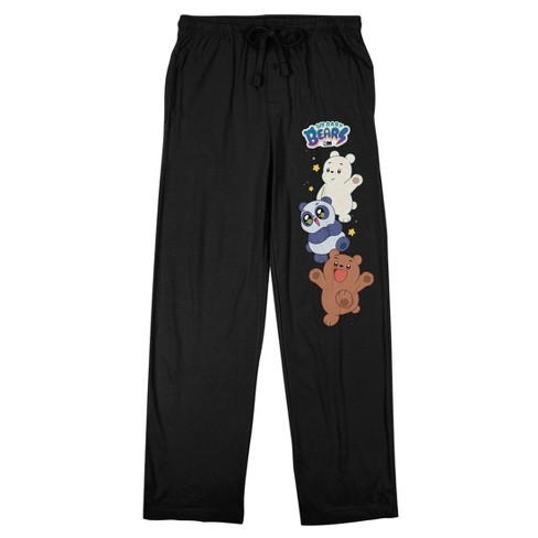 We Baby Bears Three Bears Men s Black Graphic Sleep Pants Medium