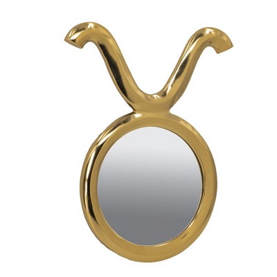 FURNIinspire Decorative Wall Mirrors Modern Round Mirror with Aluminum Frame for Living Room, Gold, 0.8"*16"*2.4"