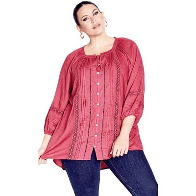 Avenue Women's Plus Size Liana Lace Blouse