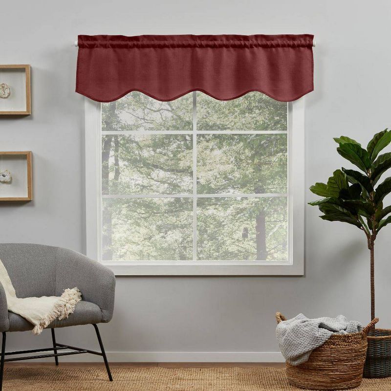 16"x54" Loha Light Filtering Scalloped Window Valance Rod Pocket - Exclusive Home, 1 of 5