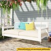 Gulches Patio Swings: Twin Size Porch Swing Daybed with 118-Inch Ropes, Black/Brown/White/Natural Finish - 3 of 4