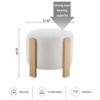 Ottoman Foot Rest Round Bag Floor Chair for Bedroom or Entryway in White - 2 of 4