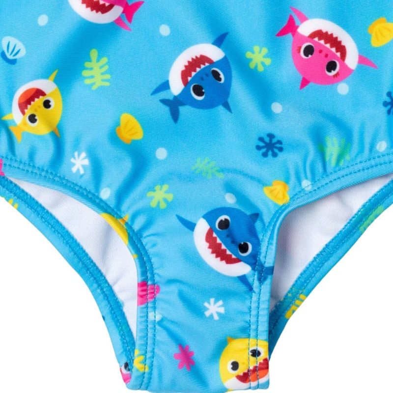  Baby Shark Girls One Piece Bathing Suit Toddler , 4 of 8