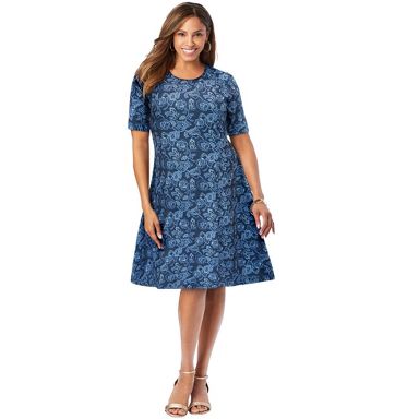 slim fit dress slacks Gyro JAYRO Ponte Waist Tuck Flare Dress main image 0