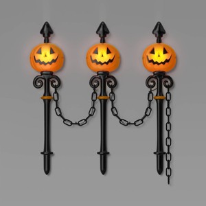 21" Jacks Lit Fence Stakes Halloween Decorative Prop - Hyde and EEK! Boutique™ - 1 of 4