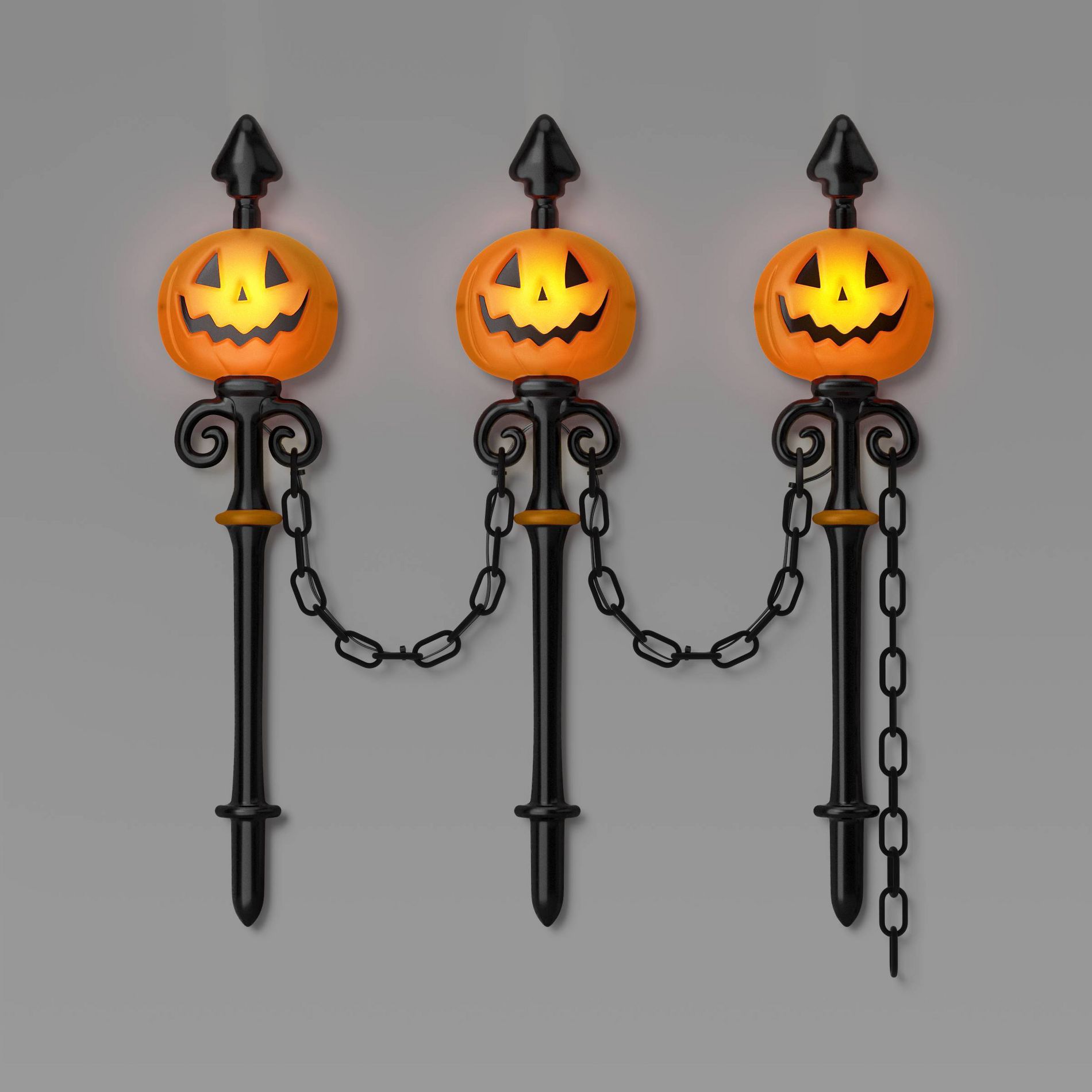 49" Jacks Lit Fence Stakes Halloween Decorative Prop - Hyde and EEK! Boutique™