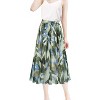 Women's Chiffon Pleated Midi Skirt - A-Line Skirt with Elastic Waist for Elegant Style Blue Green - 2 of 4