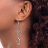 Chisel Stainless Steel Polished Black Mother of Pearl and CZ Dangle Shepherd Hook Earrings - 4 of 4