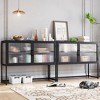 Garvee Buffet Cabinet with Glass Doors, Freestanding Glass Doors Storage Cabinet for Kitchen, Living Room, Dining Room, Black - 2 of 4