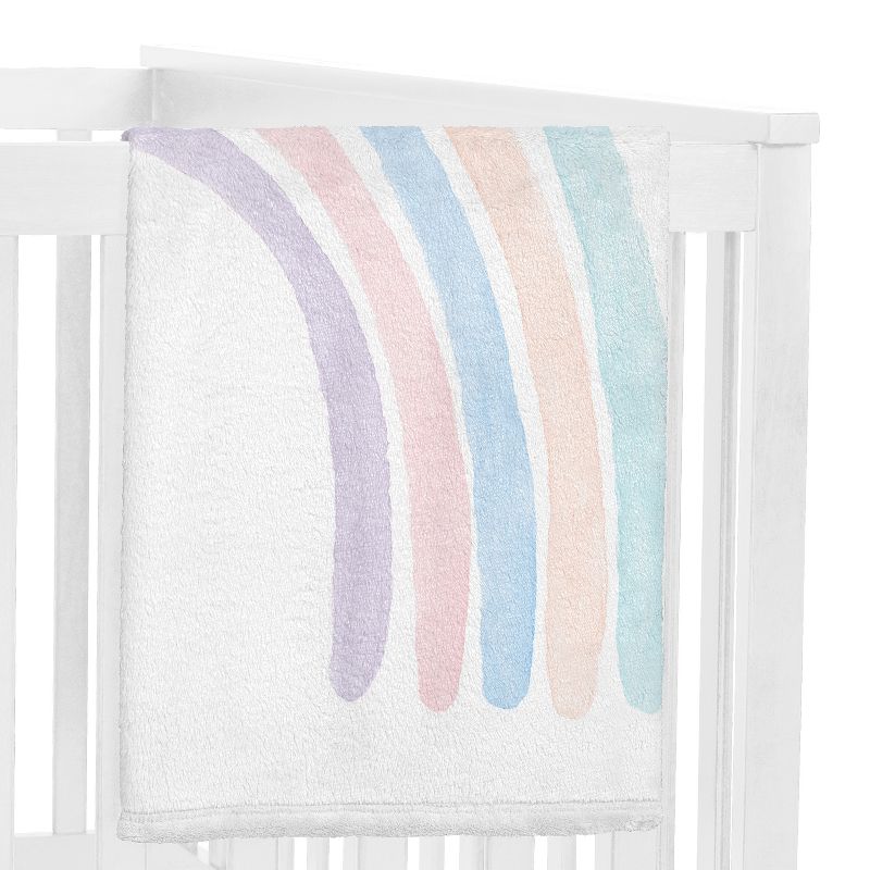 Sweet Jojo Designs Girl Baby Milestone Blanket Rainbow Pink Blue and Purple, 3 of 7