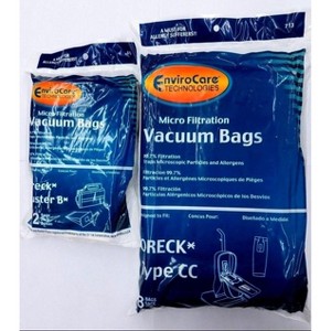 EnviroCare Replacement Micro Filtration Vacuum Bags Designed to fit Oreck Type CC (8 Bags) and Buster B Canisters (12 Bags) - 1 of 4