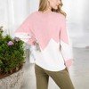 Anna-Kaci Women's Zigzag Color Block Sweater with Crew Neck - 3 of 4