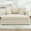 Hrinhom 56.3"W Sofa Bed,Upholstered Chaise Lounge with Cushions-Beige - 4 of 4