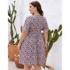 LXT-Plus Size Summer Dress A-Line Swing Floral Party Midi Dresses - 4 of 4