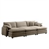 115.34" Corduroy Sectional Sofa Bed with Double-Layer Cushions & 3 Ottomans - 3 of 4
