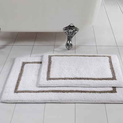 Modern Threads 2 Pack Reversible Bath Mat - Taupe