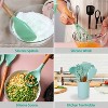 NewHome"11-Piece Silicone Cooking Utensil Set with Wooden Handles, Heat-Resistant, Includes Holder & Tools"Grey&LightGreen - 2 of 4