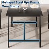 Nasitip Dining Table Set for 2 W/Footrest & Backrest, Counter Height Table with 2 Upholstered Bar Chairs,for Small Space - 3 of 4