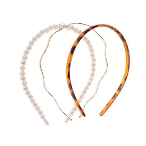 Unique Bargains Women's Solid Color Hairband 1 Set - 1 of 4