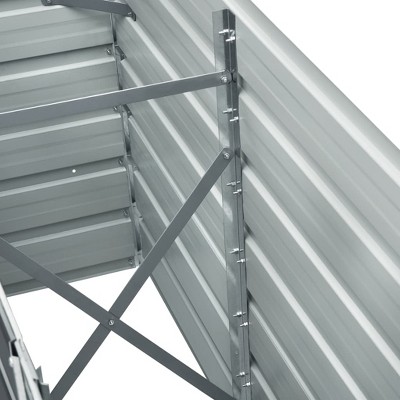 Gray Galvanized Steel Outdoor Raised Garden Bed 94.5" x 15.7" x 30.3"