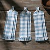 Annie Buffalo Check Blue Button Loop Tea Towel Set of 3 VHC Brands - 4 of 4