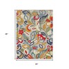 Ivory And Blue Floral Stain Resistant Indoor Outdoor Area Rug - 3 of 4