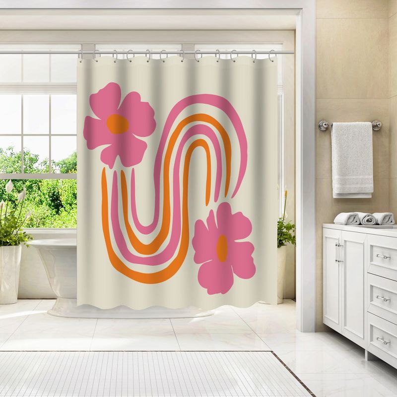 Americanflat 71x74 Flowers Shower Curtain by Miho Art Studio, 3 of 6