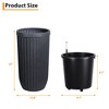 Modern Self Watering Pots for Indoor Outdoor Plants, Large Flower Pot with Water Monitoring Device and Hidden Wheels, Garden Pot - 2 of 4