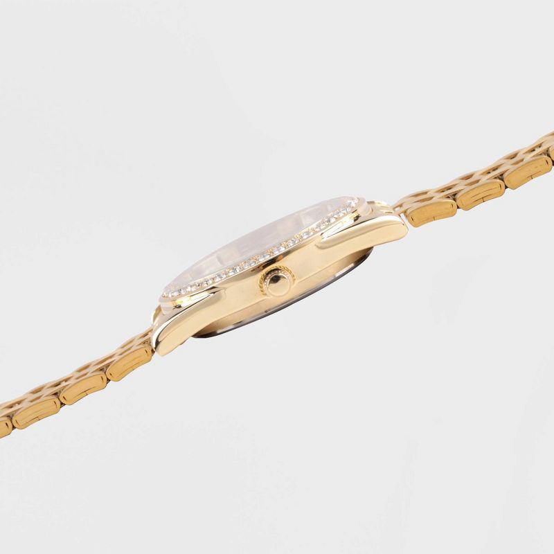 Women&#39;s Disney Minnie Mouse Glitz Bracelet Watch - Gold, 3 of 6