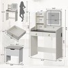 Vanity Desk with LED Light Mirror and Charging Station,Small Makeup Vanities Set with 2 Drawers - 2 of 4