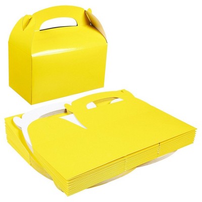 24 Treat Boxes Gable Favor Goodie Gift Storage Box for Party 6.2x3.5x3.6" Yellow