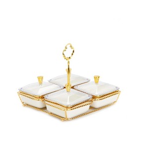 Target Plus White Porcelain Relish Dish Sectional Bowl - 1 of 4