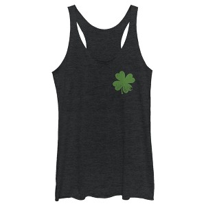 Women's Lost Gods St. Patrick's Day Four-Leaf Clover Racerback Tank Top - 1 of 4