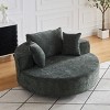 Chenille Swivel Chair – 360-Degree Rotating Accent Chair with Backrest Pillow, Pure Foam Cushion, Modern Living Room Furniture – Cuddlewood - 2 of 4