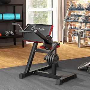 Whisen  Adjustable 2-in-1 Preacher Curl and Tricep Extension Strength Training Machine with Adjustable Seat and Elbow Cushion - Black - 1 of 4