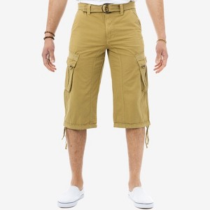 X RAY Men's Belted 18" Inseam Below Knee Long Cargo Solid Shorts - 1 of 4