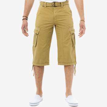 X RAY Men’s Belted 18 Inch Below Knee Long Cargo Shorts